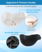 Car Neck Pillow: 2 Pack Ergonomic Memory Foam Headrest Pillow for Driving, Adjustable Neck Support Cushion for Pain Relief, Head Rest Pillows for Car Seat, Truck - Black - Image 6