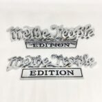 2 Pack We The People Edition Car Emblem - 3D Metal Badge Zinc Alloy Waterproof Rustproof Decal for Fender Tailgate Bumper - Compatible with Truck SUV Auto Accessories (2 Pack, Chrome Black) - Image 2