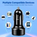 Car Charger Adapter, 4-Port Cigarette Lighter USB Charger Adapter with Voltmeter PD 3.0 & QC 3.0 Car USB Charger Multi Port Accessories Fast Charging for iPhone, Samsung, iPad & Phone Tablets - Image 8