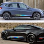 TOMALL 2Pcs 74'' Car Body Side Stickers Racing Sports Stripe Decals for Car Universal Vinyl Waterproof Decal Dcoration Accessories Graphic Decals for Truck SUV Off-Road Vehicles Decorations(Gradient) - Image 4