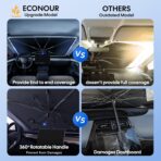 Econour Windshield Sun Shade Umbrella for Car | Medium Foldable Car Sunshade | UV & Heat Protection Front Window Sun Shield, Keeps Interior Cool, Fits Sedans SUVs & Trucks (57” x 33”) - Image 7