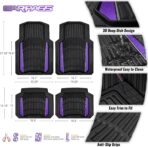 CAR PASS Heavy Rubber Car Floor Mats, Deep Waterproof Car Floor Mats All Weather, Aluminum Film Universal Trim to Fit for Cars SUV Trucks Sedans, Anti-Slip, Black Purple Metallic - Image 3