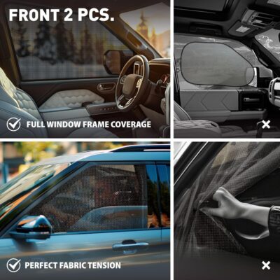 CLIM ART Magnetic Car Window Sunshade for Toyota Sienna 2021-2026, 2 Pc.Set, Side Glass Covers Screen, Block Sun Rays Curtains, Window Shield Sun Shade in Cars, Camping Accessories - MS0176 - Image 5