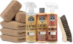 Chemical Guys Leather Cleaner and Conditioner Detailing Kit - Leather Care Kit For Natural, Synthetic, Faux, Pleather, and More for Car Interiors, Apparel, Furniture, Boots & Accessories - 9 Items