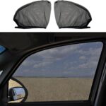 2PCS Car Window Shades, Car Window Covers, UV Protection Mesh Side Car Window Sun Shades, Automotive Window Accessories Stretchy Side Windows Car Shade Suitable for Vehicles (Front Window)