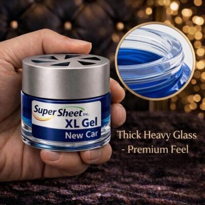 Super Sheet XL Gel Car Air Freshener - Cherry Scent, Luxury Glass Jar Auto Fragrance, Long Lasting Gel Diffuser for Car, Home & Office - Made in USA, New Car, 2 Pack - Image 2