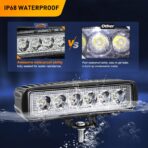 GOOACC 2 PCS 18w Spot Led Light Bar Work Light Pods Off Road Driving Light Fog Light Reverse Lights with 16AWG Off Road Wiring Harness-2 Leads for Truck Truck Boat SUV ATV, 2 Years Warranty - Image 6