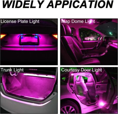 T10 194 168 Dash Instrument White LED Light Bulbs Bright Panel Gauge Cluster Dashboard LED Light Bulbs 10Pcs/Set (Purple/pink) - Image 9