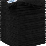 HOMEXCEL Black Microfiber Cleaning Cloth 20 Pack 11.5 x 11.5 inch Microfiber Towels for Cars Ultra Absorbent Car Washing Cloth Lint Free Streak Free Cleaning Rags for Car, Kitchen Window