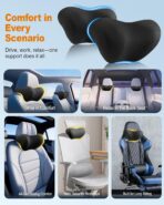 2-Pack Car Neck Pillow: Ergonomic Memory Foam Car Headrest Pillow, Neck Support Pillow for Long Drives, Headrest Support Cushion for Pain Relief, Universal Fit for Cars, SUVs & Trucks – Black - Image 7