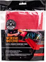 Chemical Guys Waffle Weave Glass & Window Microfiber Towel - Red 24 x16 Inch Scratch-Free Detailing Cloth for Cars, Trucks, SUVs & Home, Streak-Free Cleaning for Glass, Mirrors & Windows - Image 2