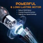 THISWORX Car Vacuum Cleaner - Portable, High Power, Handheld Vacuums w/ 3 Attachments, 16 Ft Cord & Bag - 12v, Auto Accessories Kit for Interior Detailing - Black - Image 8