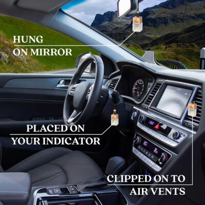 Belle La Vie Car Air Fresheners Gift Set | Luxury Perfume-Inspired Car Air Freshener for Women | Strong and Sophisticated Car Scents for Women | Refillable Essential Oil Infused Car Cologne by Perfa - Image 8