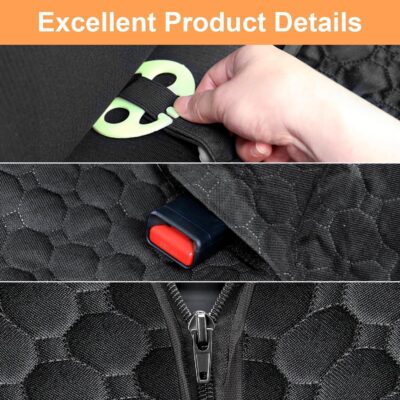 Mancro Dog Hammock for Car, 2025 Upgraded 600D Heavy Duty Waterproof & Scratch-Resistant Dog Car Seat Cover, Back Seat Pet Cover for Dogs with Sedan, Trucks and SUVs, Standard, All Black - Image 4