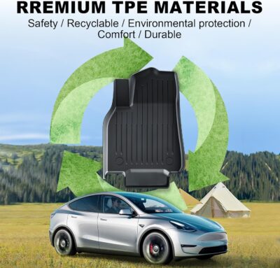 Thick Car Floor Mat for 2025-2026 Tesla Model Y Juniper,Fully Protective TPE Anti-Slip Floor mats Cargo Liners,Custom-Fitted Threshold Strip (Floor Trunk Rear Waist Protection) - Image 9