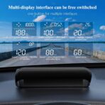 M19 Universal Car HUD Heads Up Display, OBD2 GPS Digital Speedometer for Windshield, Overspeed Warning, Fatigue Alert, 6-Speed Data, Plug and Play for All Cars, HD Speed Projector - Image 7