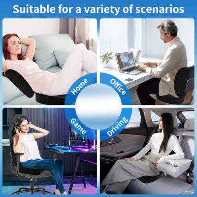Seat Cushion &Office Chair Cushion,Lumbar Support Pillow for Office Chair,Ergonomic Memory Foam Non-Slip Office Chair Cushion,Back Support Cushions for Tailbone&Sciatica Pain Relief Black - Image 7