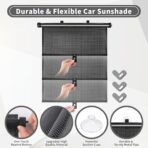 Sfee Car Window Shade for Side Windows, 2 Pack Sun Shade Retractable for Car Blocks Heat and UV Rays Glare Protection Roller Sunshade Visor for Baby, Kids, Pets, Passengers - Image 4