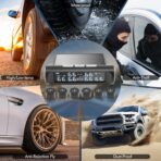 Tire Pressure Monitoring System,RV TPMS,5 Alarm Modes,Real-time Tire Pressure&Temp LCD Display,IPX67 Waterproof,Wireless Solar System&USB Charge,TPMS for 6 Wheeled RV/Trailer/Truck/Sedan(0-144psi) - Image 7