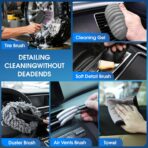 26pcs Car Cleaning Kit, Gray Interior Detailing Kit with High Power Vacuum Portable Cordless, Handheld Vacuum Cleaner for Home, Car, Pet Hair, Keyboard, Complete Auto Accessories for Gift - Image 7