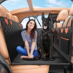 Dog Seat Cover for Back Seat, Hard Bottom Back Seat Extender Holds 500 lbs, Waterproof & Nonslip Car Hammock for Large Pets, Comfortable Travel Seat Protector for SUV and Sedan