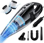 Handheld Car Vacuum Cleaner with 8000PA Powerful Suction, Portable Car Vacuum Cleaner with 2 Filters, Mini Brush, Lightweight, 0.34L Capacity, Essential Accessories