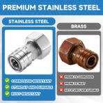 RIDGE WASHER Garden Hose to Pressure Washer Adapter, 3/4” GHT to 1/4”Stainless Steel Quick Connect, Convert Water Hoses to Power Washer Connector - Image 5