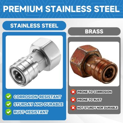 RIDGE WASHER Garden Hose to Pressure Washer Adapter, 3/4” GHT to 1/4”Stainless Steel Quick Connect, Convert Water Hoses to Power Washer Connector - Image 5