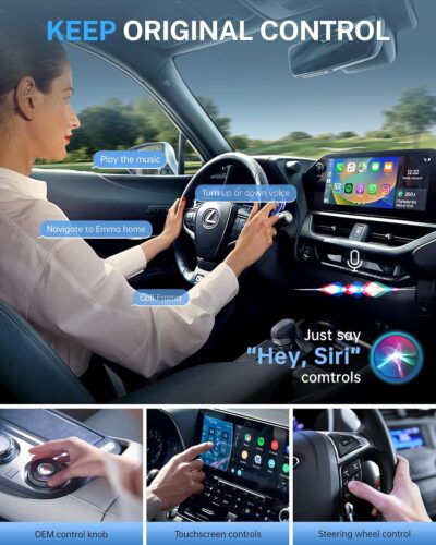 Jemluse Wireless CarPlay Adapter for Apple iPhone - Multi-User Seamless Connection for Convert Wired to Wireless Car Play Adapter - No Latency from iOS 10+ to Screen w/USB C (Gray) - Image 6