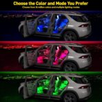 Honalia Interior Car Lights, 4Pcs Car LED Lights with Music Mode and Scene Options, Footwell Lighting for Car with Smart APP Control & USB Charger for Truck DC 5V - Image 2