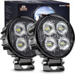 Nilight 2PCS 3Inch Led Pods Round 1500LM Built-in EMC Work Light 90° Flood Beam Angle for Offroad Lights Side Light Rear Back-Up Light for Tractor Truck Motorcycle Boat ATV UTV
