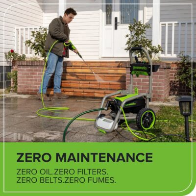 Greenworks Pro Brushless 3000 PSI (CSA Certified) 2.0 GPM Max / 1.1 GPM Electric Pressure Washer (Foldable Handles, Rugged Steel Frame, 25 FT Hose, 35 FT GFCI Power Cord) - Image 6