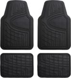 FH Group Automotive Floor Mats - Heavy-Duty Rubber Floor Mats for Cars, Universal Fit Full Set, Climaproof & Trimmable Floor Mats for Most Sedan, SUV, Truck, Black