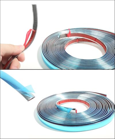 Zlirfy 25Ft Automotive Chrome Trim Molding,Universal Decorative Scratch-Proof Decorative Protect Sticker,1/2" Wide Car Body Chrome Trim Strip for Motor Truck RV Door Window Bumper (Silver) - Image 4