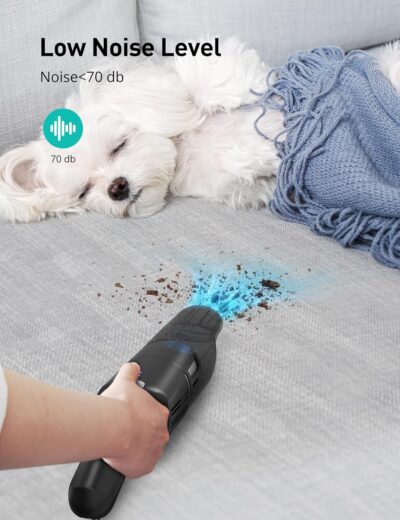Aspiron Cordless Handheld Vacuum, 24KPA Powerful Car Vacuum, 2-Speed, 2 Charging Methods, Wireless Charger, Ergonomic Handle, Portable Rechargeable Vacuum Cleaner for Car, Home, Black Grey - Image 6