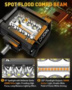 NAOEVO 4 Inch LED Pod Lights, White Amber LED Fog/Driving/Offroad Lights Strobe/Memory Mode and 2 Leads Wiring Harness, Cube Pods for Truck Boat ATV UTV, 2 Pcs (6 Modes) - Image 5