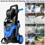 2026 Upgrade Pressure Power Washer 4800PSI w/4 Quick Connect Nozzles, Inlet Hose & Filter&500ML Soap Tank, High Cleaning Machine for Cars/Fences/Driveways/Patios/Home Cleaning,Blue - Image 4