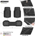 CAR PASS Heavy Duty Rubber Car Mats, Deep-Dish Odorless Car Floor Mats All Weather, Universal Trim-to-Fit for SUVs Trucks Sedans, Waterproof Anti-Slip, 3 Pieces V12 Black - Image 4