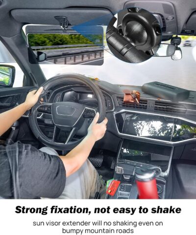 JOYTUTUS Sun Visor Extender for Car, Universal Anti-Glare Polarized Sun Visor Easy to Install, UV400 Visor Extension Protect from Glare/UV Ray/Stray Light, Safe Driving for Car - Image 5