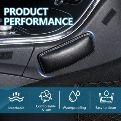 wuyaoyao 2PCS Car Door Armrest Pads, Soft Leather Elbow Pad Arm Rest for Car, Comfortable Car Knee Cushion, Automotive Elbow Leg Thigh Support Cushion Pillow, Interior Car Accessories (Black) - Image 5