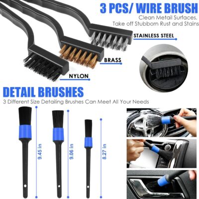 Viewsun 18PCS Car Cleaning Kit, Car Interior Detailing Kit with Blue High Power Handheld Vacuum, Detailing Brush Set, Windshield Cleaner, Cleaning Gel, Complete Auto Accessories for Men, Women - Image 5
