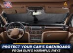 EcoNour Car Front Windshield Sun Shade for Car | SUV Accessories for Maximum Sun and Heat Protection | UV-Blocking Windshield Dash Cover & Sun Visor for Cooler Interior | Large (64 x 34 Inches) - Image 2