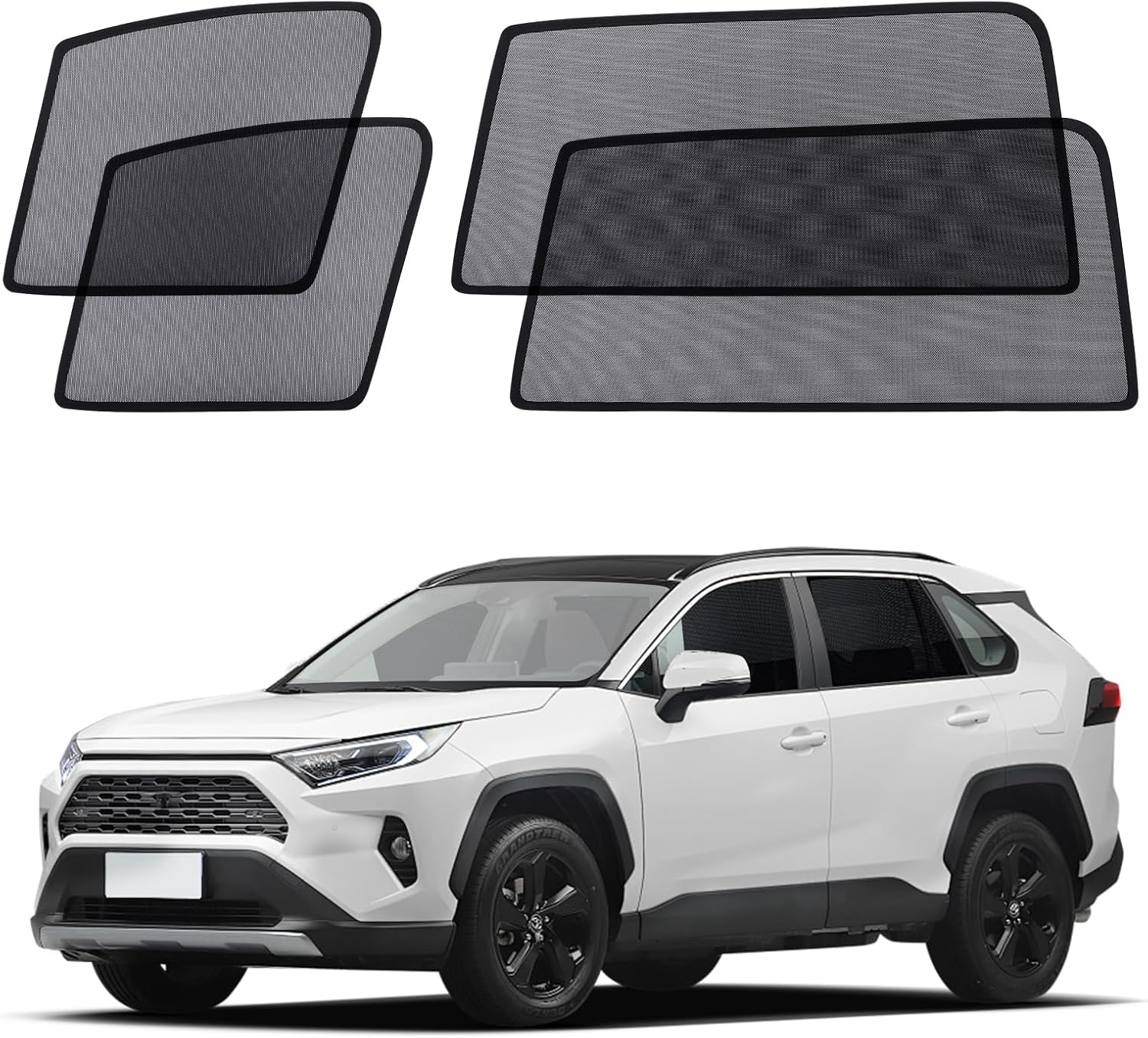 81Dl5PHL2mL._AC_SL1500_.jpg XCBYT Car Window Shade for 2019-2024 Toyota RAV4 Window Covers Side Window Sun Shade Car Window Shade for Baby with Breathable Mesh Insulate Heat and UV for Sleep Camping Breastfeeding - Image 1