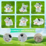 6Pcs Cute Luminous Cow Car Dashboard Decor Set- Cars Rearview Mirror/Dashboard/Touchscreen Top Funny Adorable Auto Rear View Mini Cows Ornament (Clear White) - Image 3
