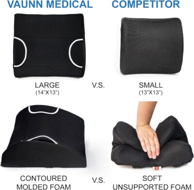 Vaunn Medical Seat Cushion, Lumbar Back Support Pillow for Office Chair with Removable Firm Insert - Image 4