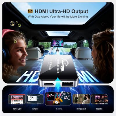 AI Box Wireless CarPlay & Auto Adapter - Plug & Play, Dual-Band WiFi, Bluetooth 5.0, 4K Video Support, Android 12.0 System, Compatible with Factory CarPlay & Android Auto （4GB RAM+32GB ROM） - Image 5