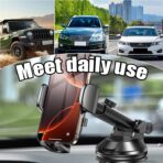Car Phone Holder with Suction Cup Base Adjustable Dashboard Windshield Mount Smartphone GPS Use Stable Hands Free Driving - Image 5
