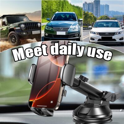 Car Phone Holder with Suction Cup Base Adjustable Dashboard Windshield Mount Smartphone GPS Use Stable Hands Free Driving - Image 5
