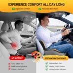 Memory Foam Car Seat Cushion with Lumbar Support, L-Shaped Ergonomic Design for Long Driving, Pressure-Relief Comfort for Car, SUV, Semi Truck & Office Chair - Image 5