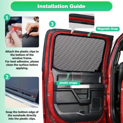 2015-2020 f150 Window Shades - Rear Side Window Sun Shade for Baby, Breathable Mesh Car Privacy Window Covers, UV Protection and Heat Insulation for Road Trips, Napping, Camping (2 PCS) - Image 2